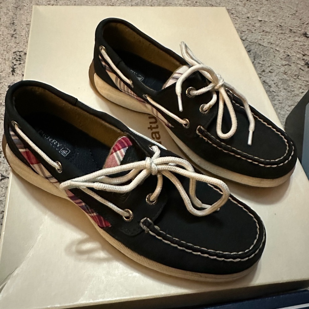 Sperry Top-Sider with Plaid Accents - Intrepid Navy / RWB Plaid Size 6 1/2 M - Picture 7 of 9